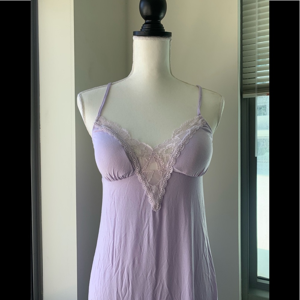 Victoria Secret Lilac Slip Cotton Lace Teddy